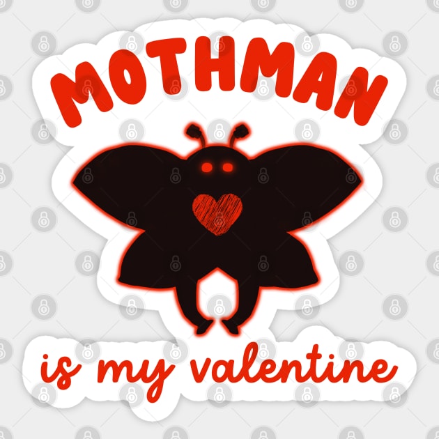 mothman is my valentine Sticker by goblinbabe